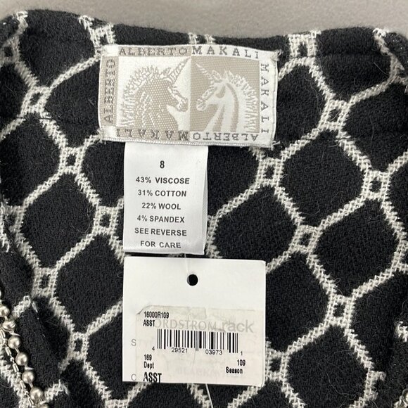 Alberto Makali Jacket NWT Knit Coat Beads Tulle Wool Black Gray Size Small S - Picture 12 of 16